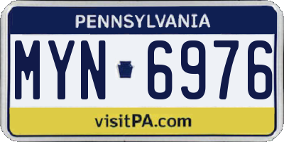 PA license plate MYN6976