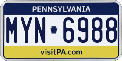 PA license plate MYN6988