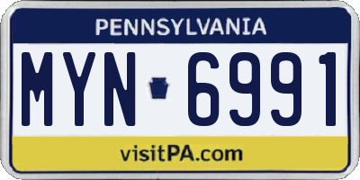 PA license plate MYN6991