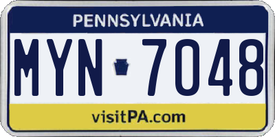 PA license plate MYN7048
