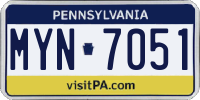 PA license plate MYN7051