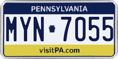 PA license plate MYN7055