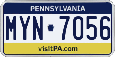 PA license plate MYN7056