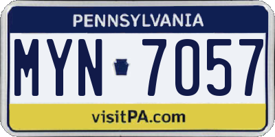 PA license plate MYN7057