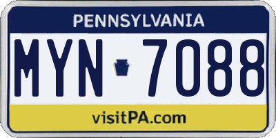 PA license plate MYN7088