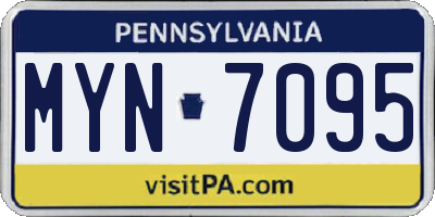 PA license plate MYN7095