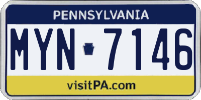 PA license plate MYN7146