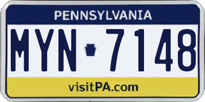 PA license plate MYN7148