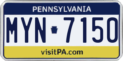 PA license plate MYN7150