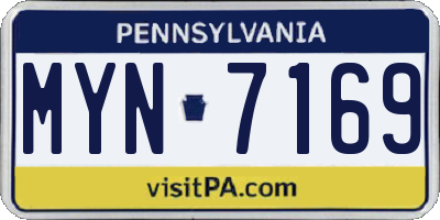 PA license plate MYN7169
