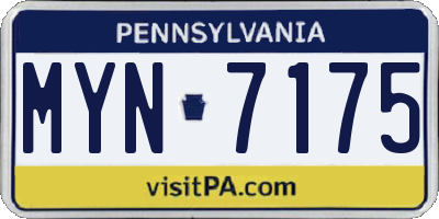 PA license plate MYN7175