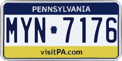 PA license plate MYN7176