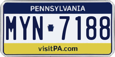 PA license plate MYN7188