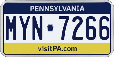 PA license plate MYN7266