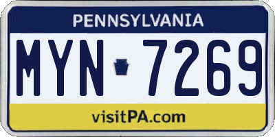 PA license plate MYN7269