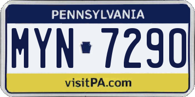 PA license plate MYN7290