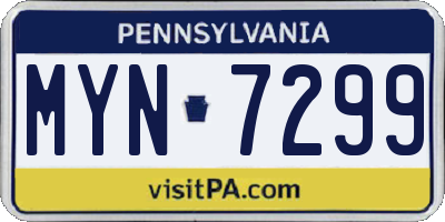 PA license plate MYN7299