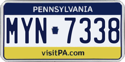 PA license plate MYN7338