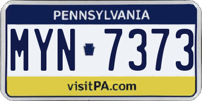 PA license plate MYN7373