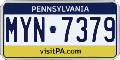 PA license plate MYN7379