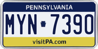 PA license plate MYN7390