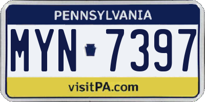 PA license plate MYN7397