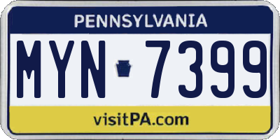 PA license plate MYN7399