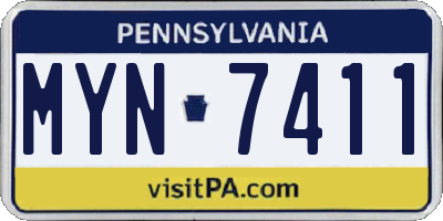PA license plate MYN7411