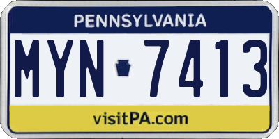 PA license plate MYN7413