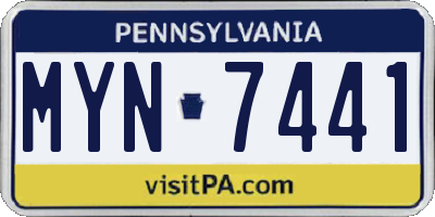 PA license plate MYN7441