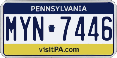 PA license plate MYN7446