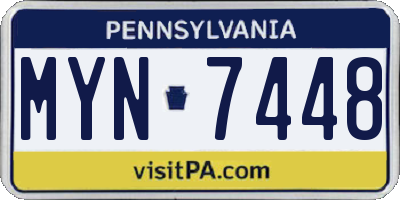 PA license plate MYN7448