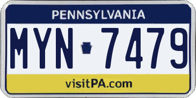 PA license plate MYN7479