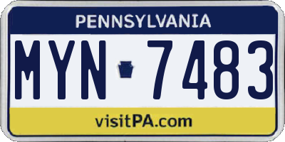 PA license plate MYN7483