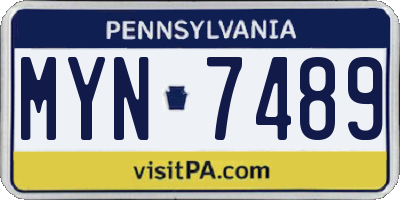 PA license plate MYN7489