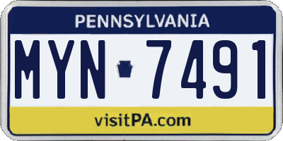 PA license plate MYN7491