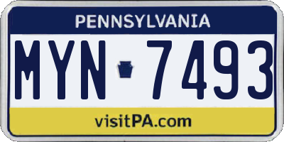 PA license plate MYN7493