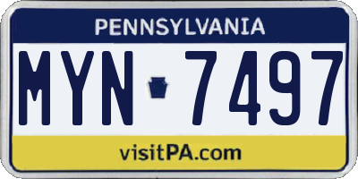 PA license plate MYN7497