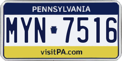 PA license plate MYN7516