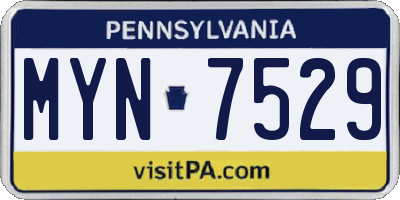 PA license plate MYN7529