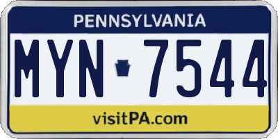 PA license plate MYN7544