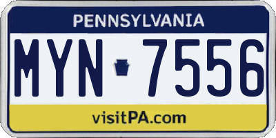 PA license plate MYN7556