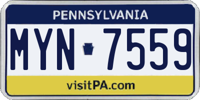 PA license plate MYN7559