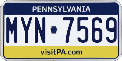 PA license plate MYN7569