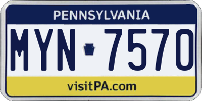PA license plate MYN7570