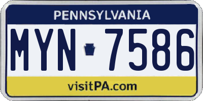 PA license plate MYN7586