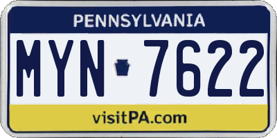 PA license plate MYN7622