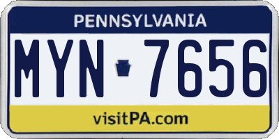 PA license plate MYN7656