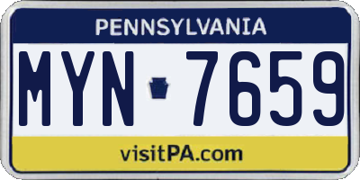 PA license plate MYN7659