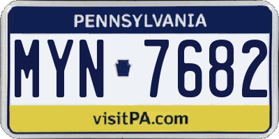 PA license plate MYN7682